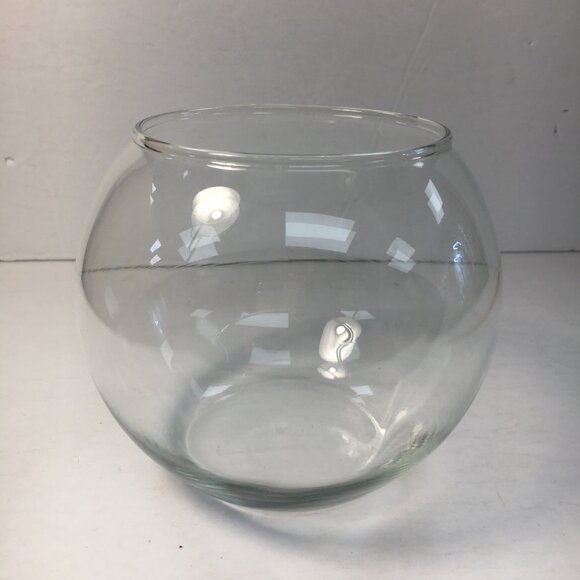Clear Glass Bubble Bubble Ball Fish Bowl Vase 4" Opening Diameter - Picture 1 of 5